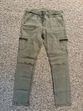 Olive Green Cargo Skinny Jeggings